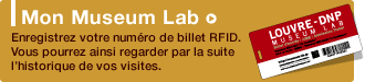 Mon Museum Lab Enregistrez votre numéro de billet RFID. Vous pourrez ainsi regarder par la suite l'historique de vos visites. 